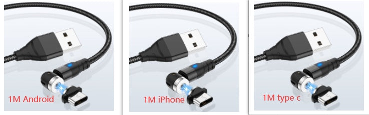 Magnetic Data Cable - Android/iOS/Type-C Black Set
