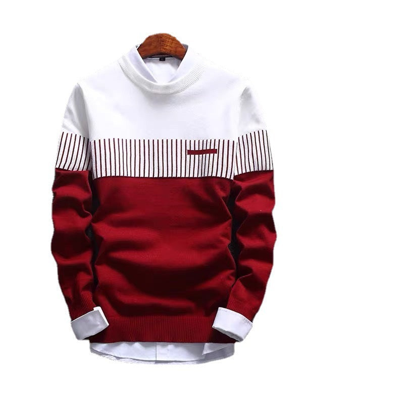 Men's Crew Neck Sweater Pullover Sweater Red