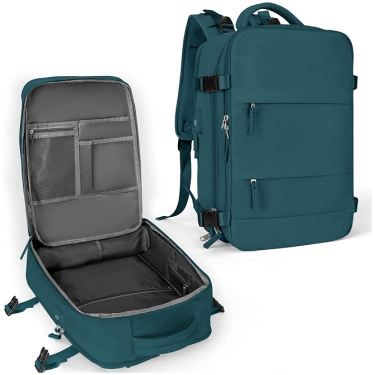 Backpack Travel Large Capacity Travel Portable Luggage Bag Peacock Green 33x22x47cm