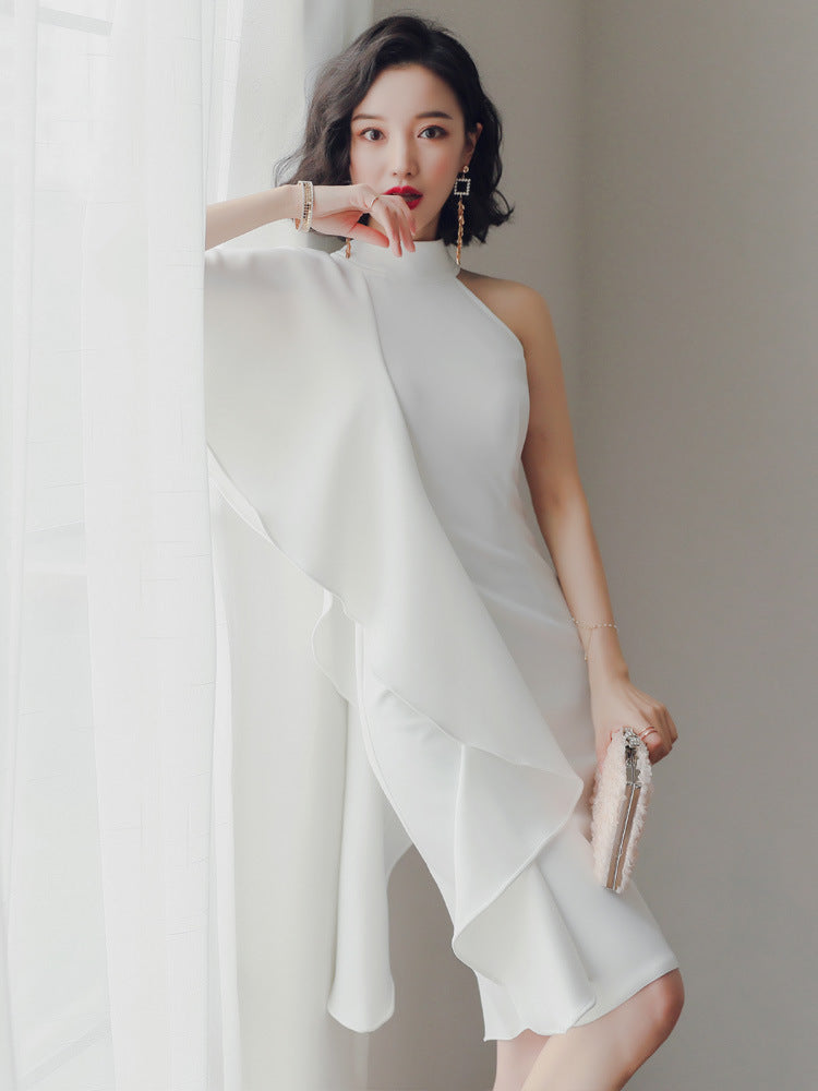 Party party white short evening dress White