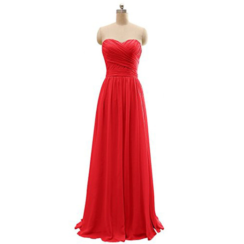 Three styles of bridesmaid dresses Red tube top