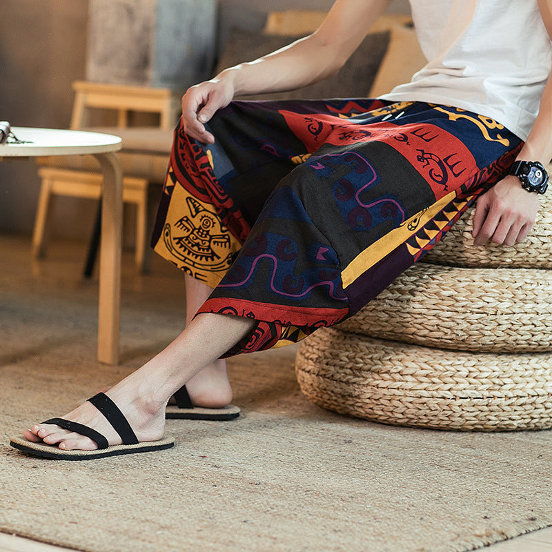 Retro Casual Youth Ethnic Loose Radish Pants