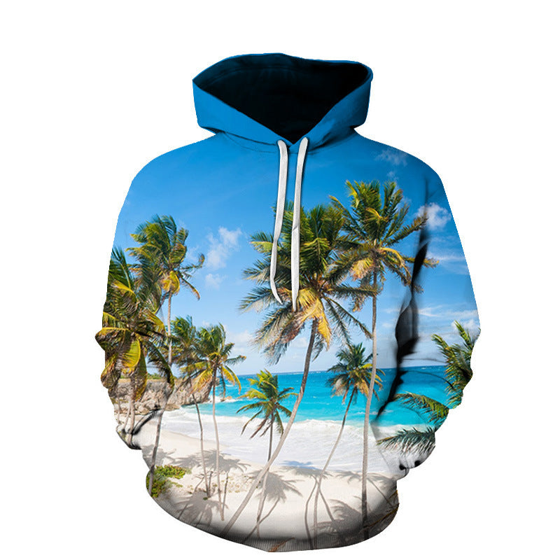 Beach Maple Leaf Couples Sport Sweaters Men And Women Casual Hoodies 05