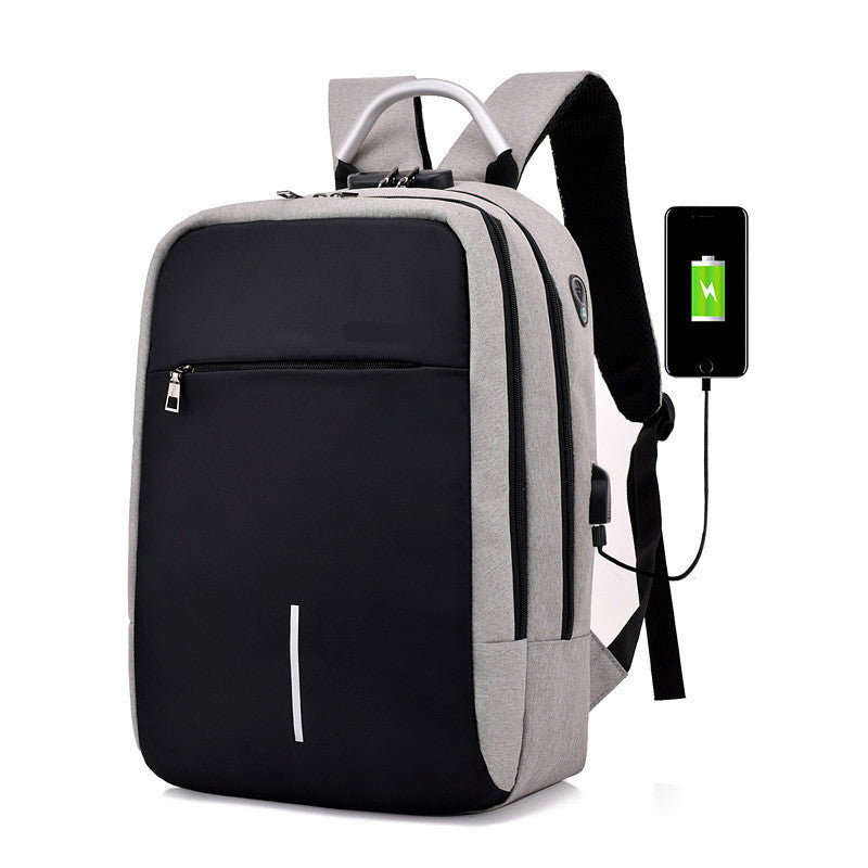 Men's Laptop Anti-theft Backpack Light Grey