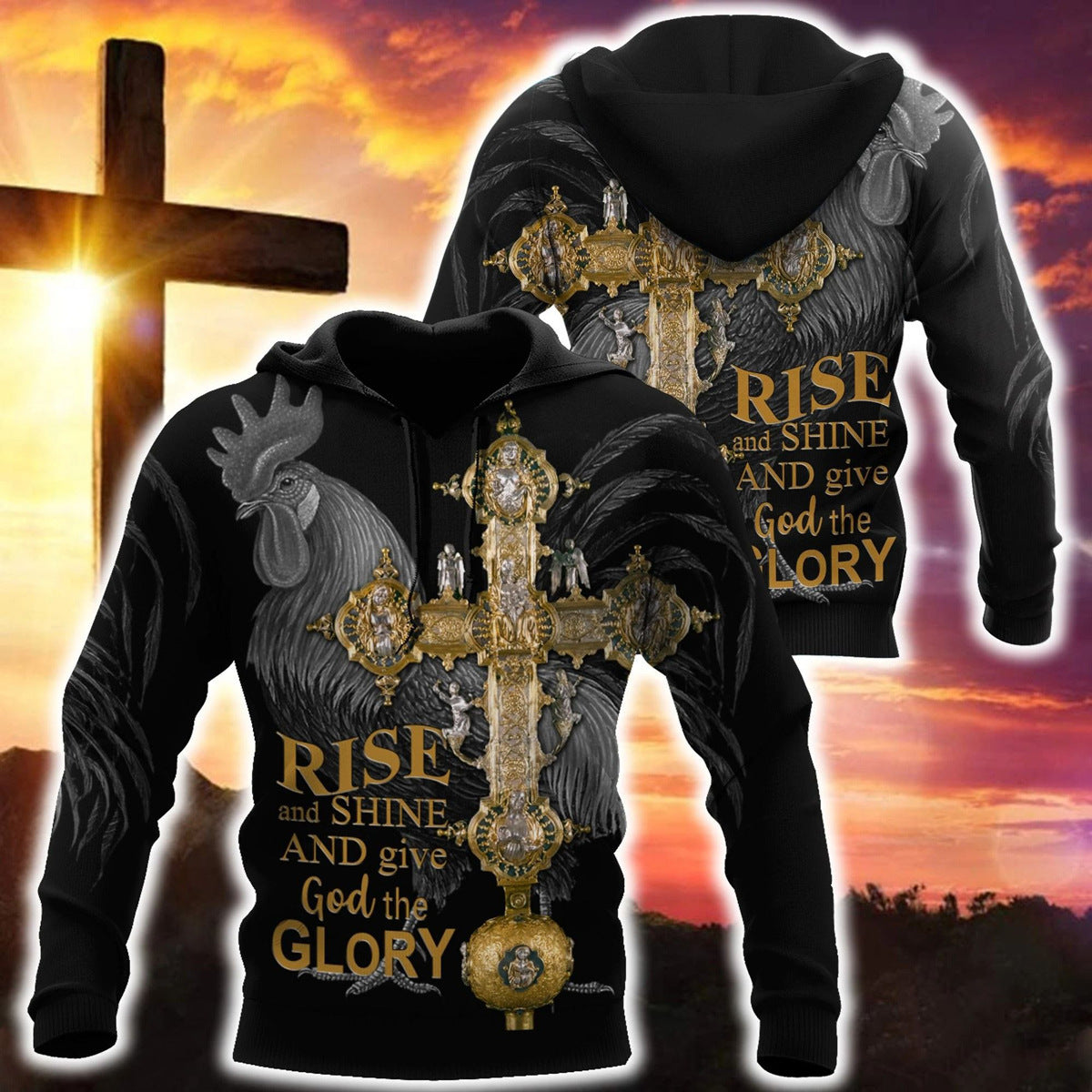 Cross Border New European And American Men''S Large Size Bodywear Meiqi Rooster Series Hooded Pullover Bodywear One Piece Customization D