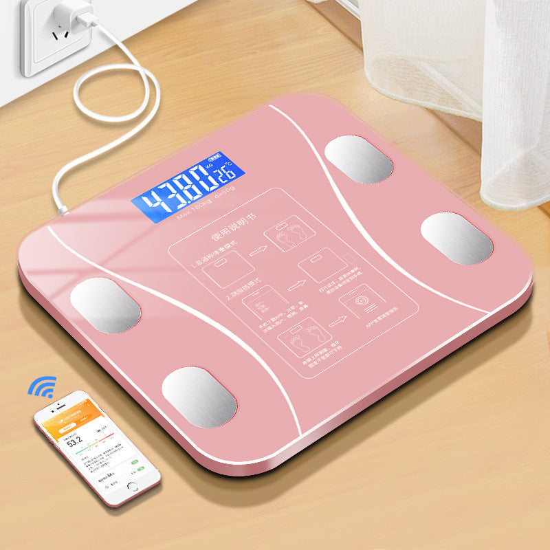 Usb Rechargeable Weight Scale Body Fat Scale Healthy Body Scale Pink