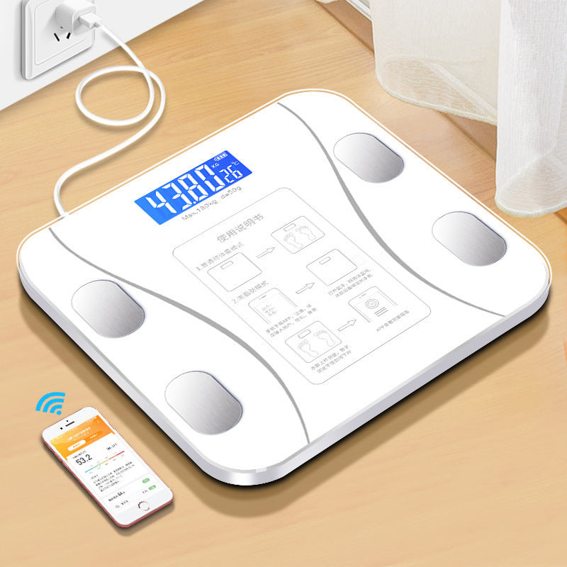 Usb Rechargeable Weight Scale Body Fat Scale Healthy Body Scale White