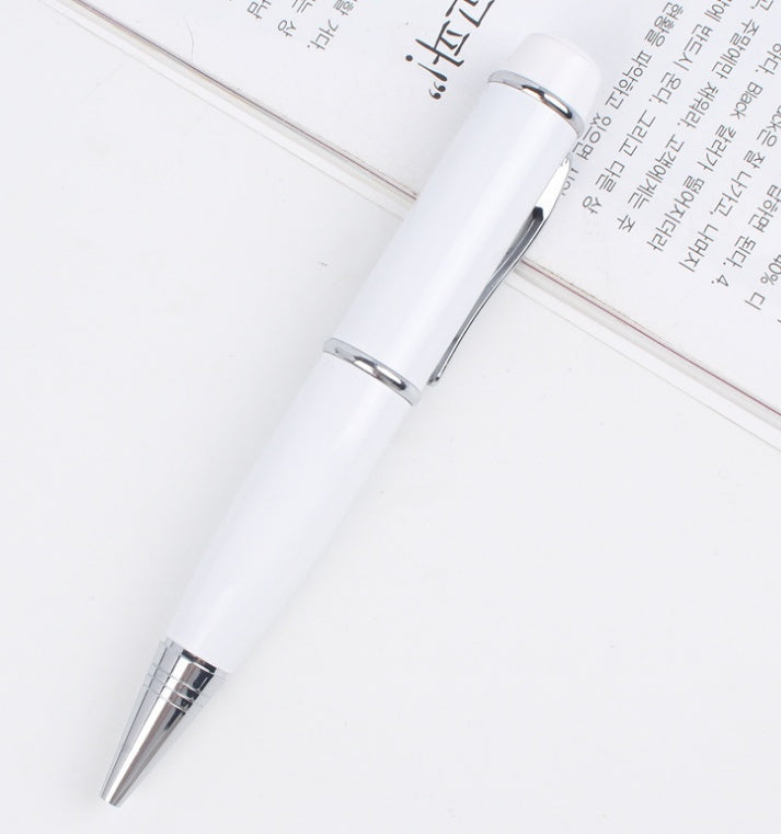 Multi-Function U Disk Pen Metal Laser Pen White