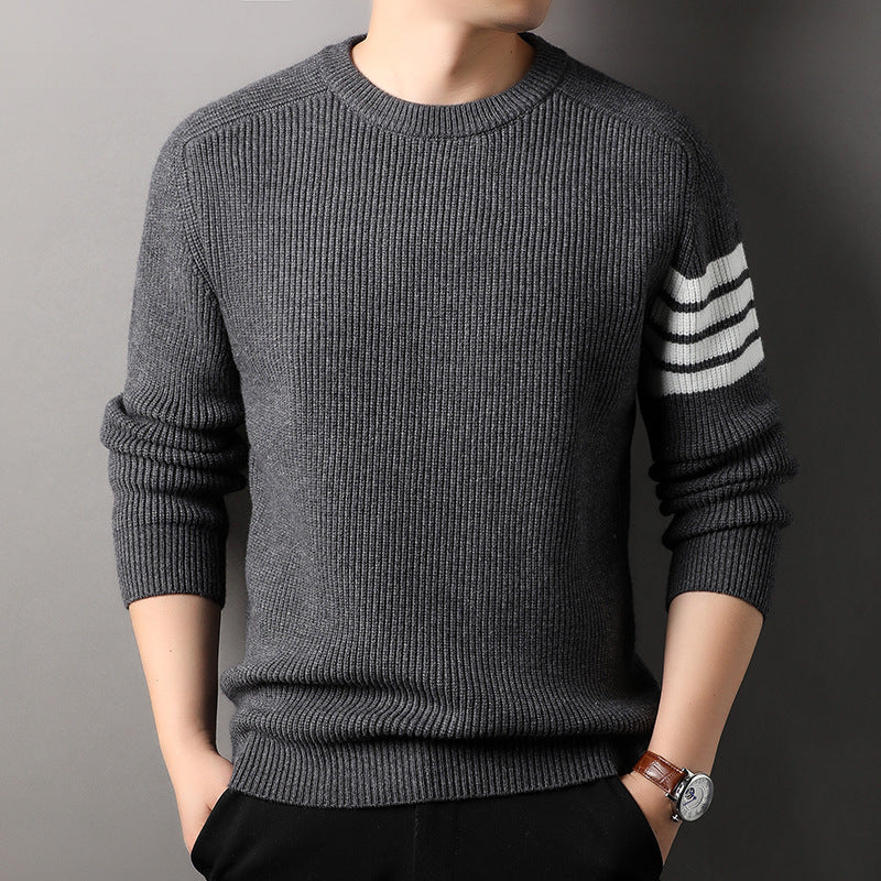 Loose-fitting Pullover Round-neck Men's Bottoming Shirt Gray