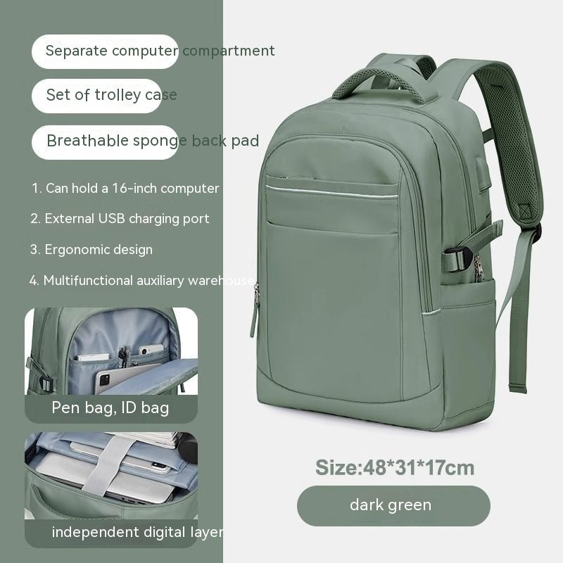 Women's Large Capacity Travel Bag Dark Green