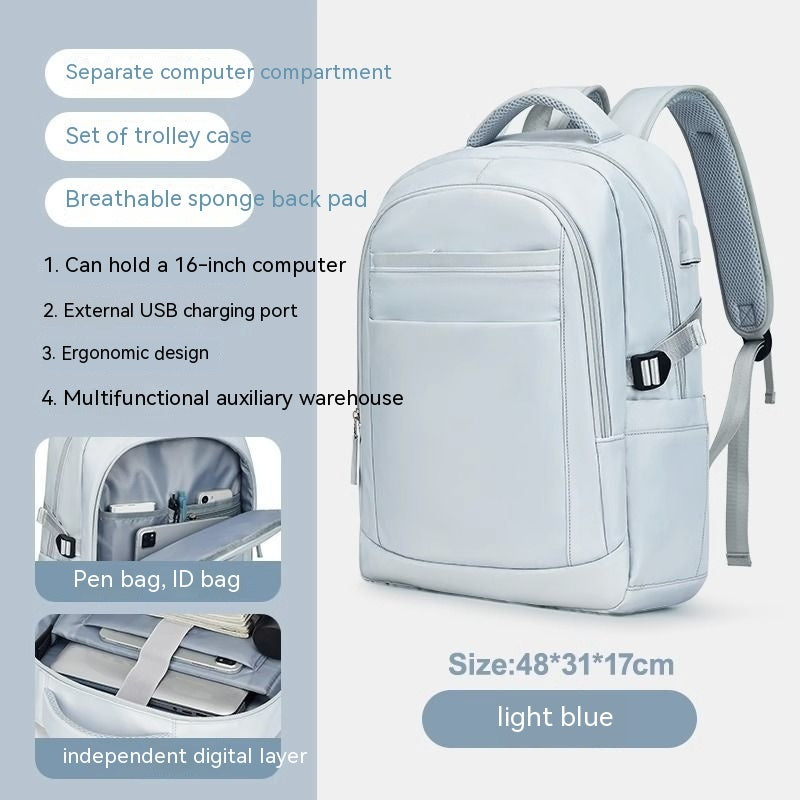 Women's Large Capacity Travel Bag Light Blue
