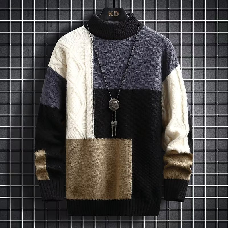 Half High Collar Thickened Mid Collar Underlay Knit Black