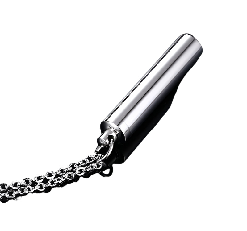 Titanium steel perfume bottle personalized necklace 11X47MM Chain