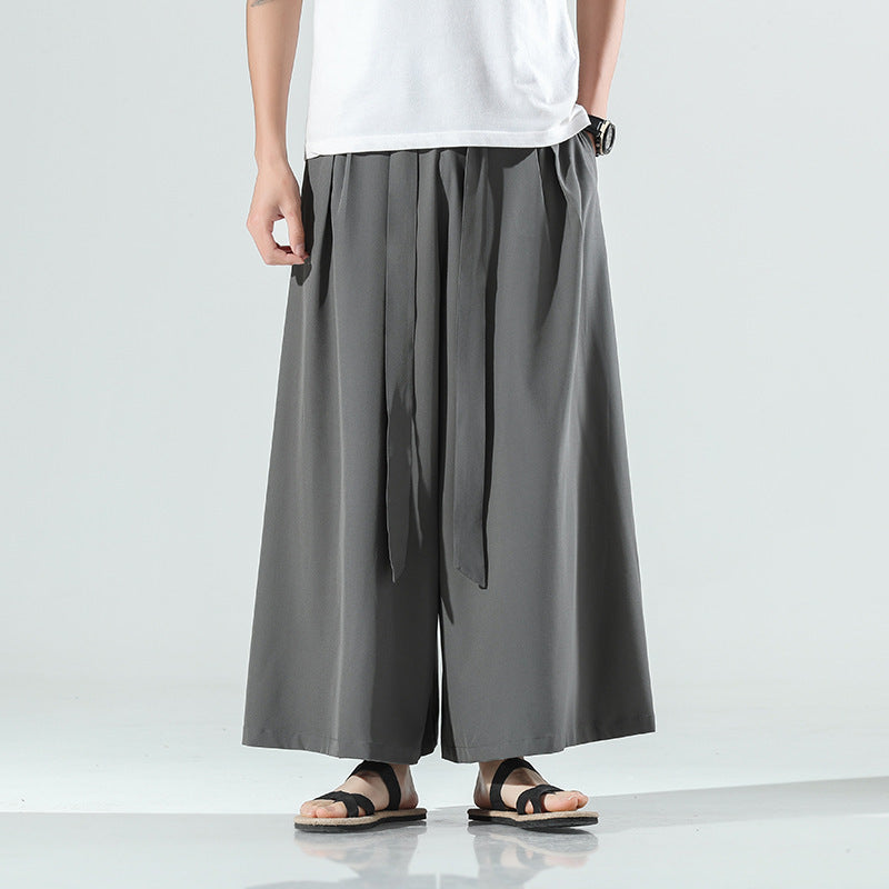 Oversized Loose Ice Silk Casual Pants Grey