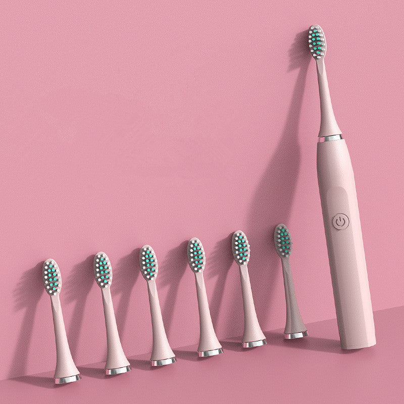 Rechargeable ultrasonic electric toothbrush Pink 8Brush head