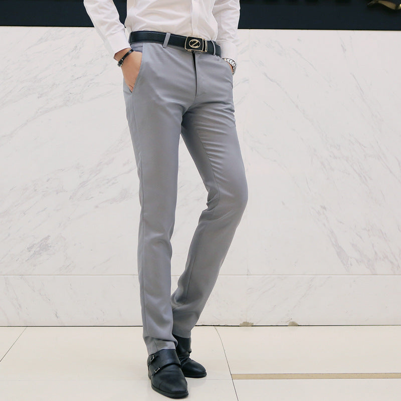 Casual business trousers men Korean slim-fit casual pants Grey