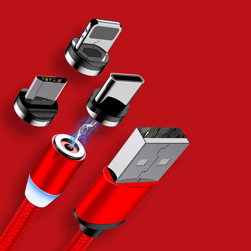 Magnetic Data Cable Android Fruit Type C Three In One Red 1M