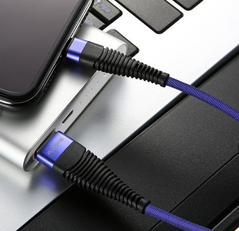 Compatible With Indestructible High Tensile Fast Charging Cable for Apple And Android Blue Android 1m