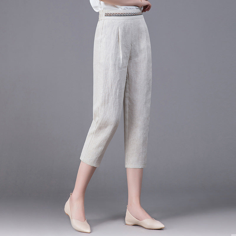 Linen Pants Summer New Loose Harem Pants Women Photo Color