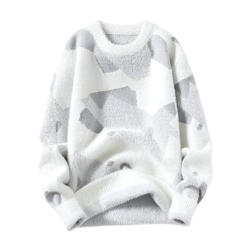 Asian Bay Anti-mink Knitted Sweater White