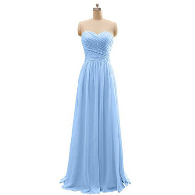 Three styles of bridesmaid dresses Blue tube top