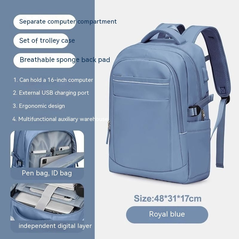 Women's Large Capacity Travel Bag Sapphire Blue
