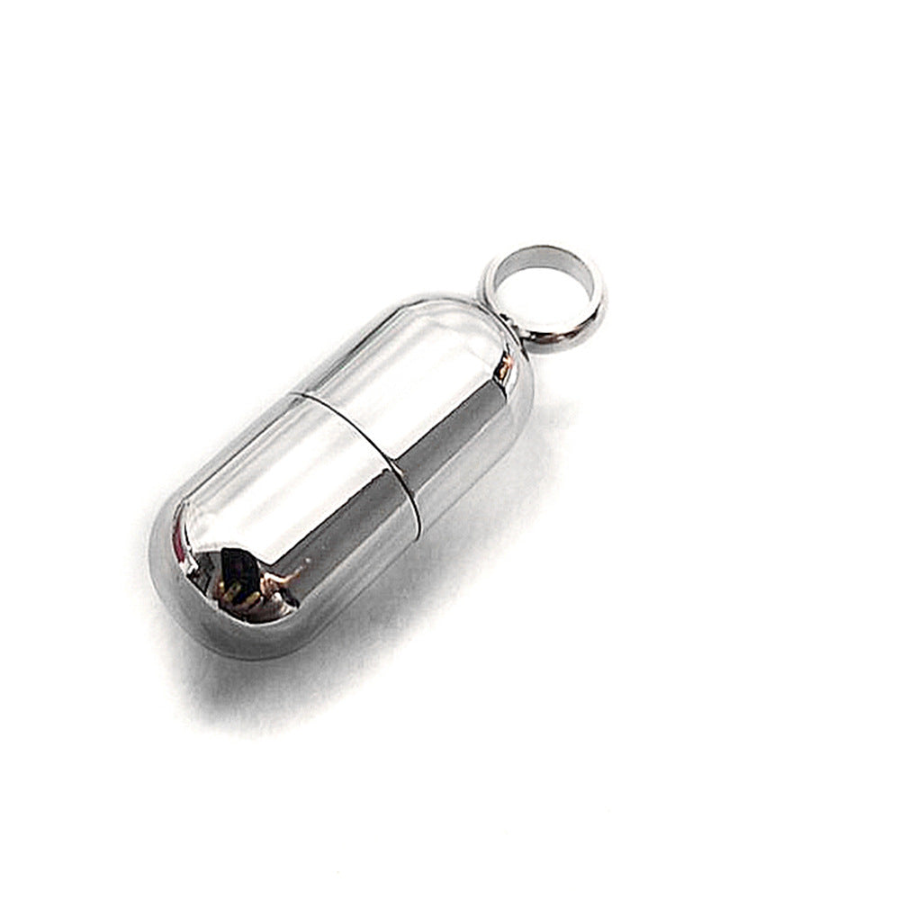 Perfume Bottle Pendant Detachable Capsule Titanium Steel Necklace Titanium Steel