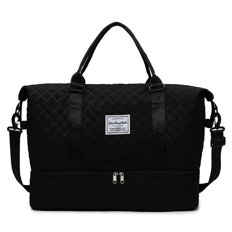 Large Capacity Totes Travel Duffle Bags Dry And Wet Separation Fitness Gym Shoulder Bag For Weekender Overnight Essentials Mommy Handbag Black