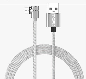 Magnetic Cable Micro USB Cable 360 Degree Rotation Magnetic Charge Phone Charging Wire Silver