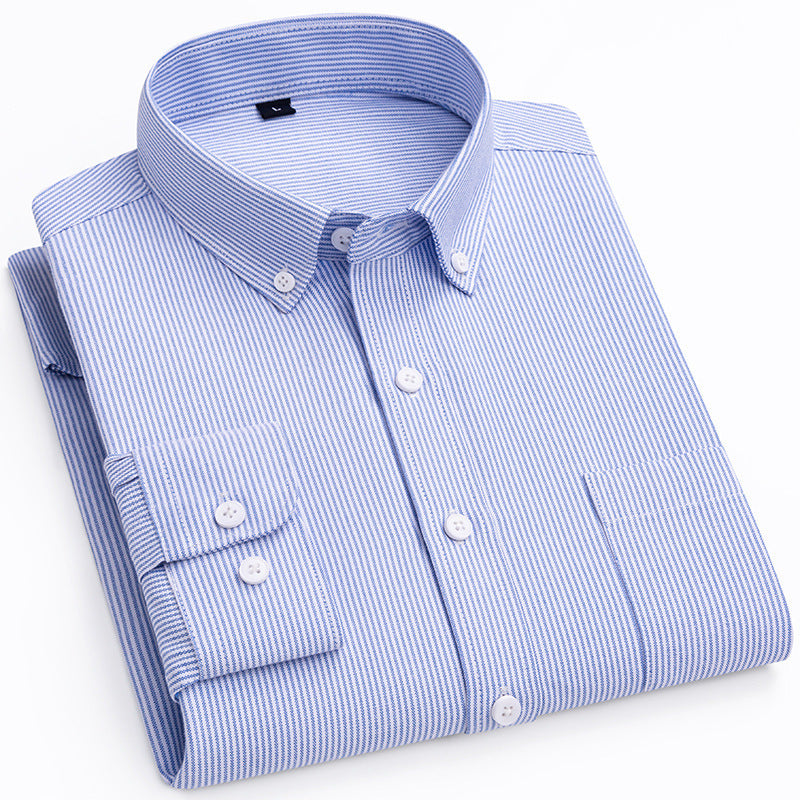Men's Oxford Woven Shirts Long Sleeve Korean Style CS182 1