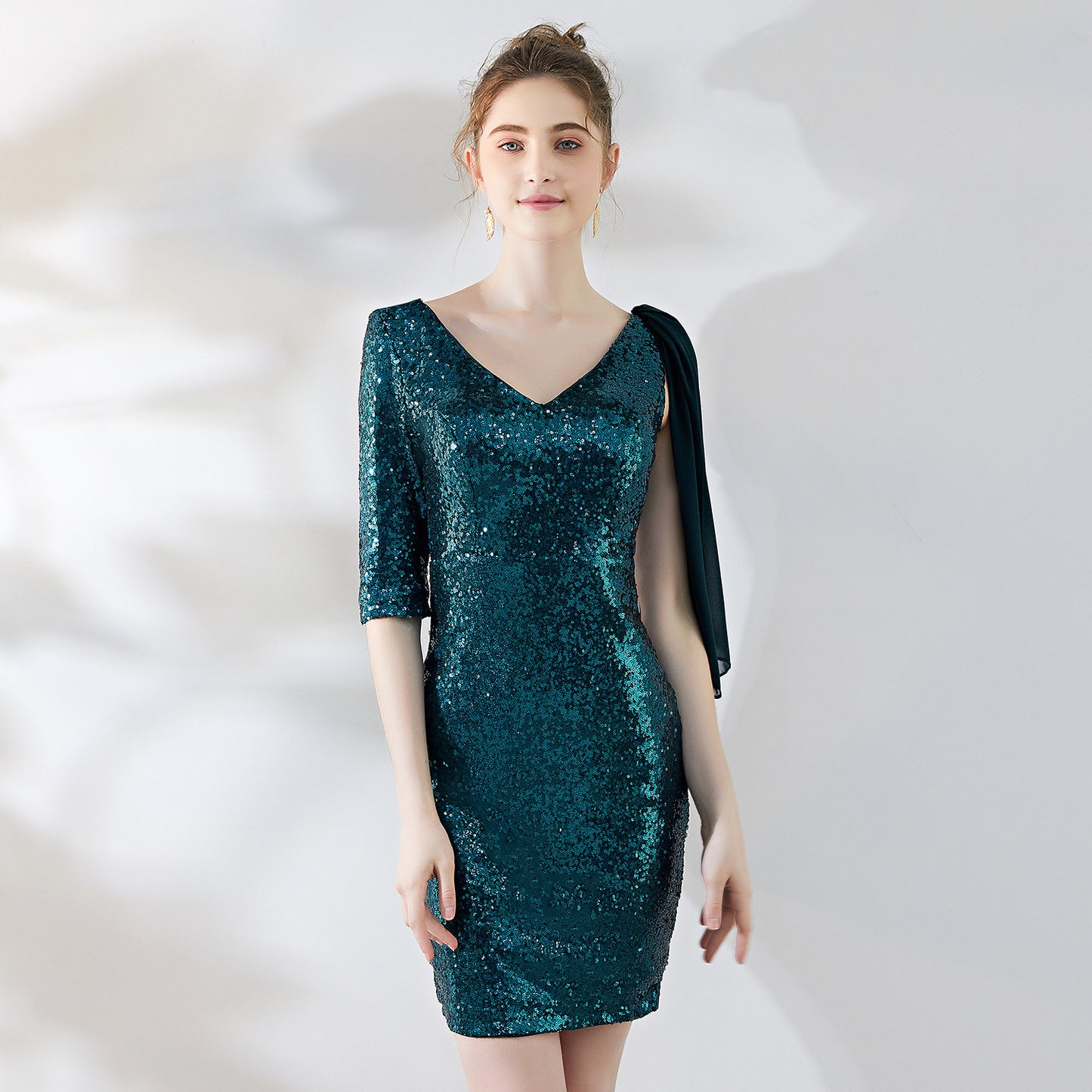 Women's Fashion Short Sequined Dress Party Gathering Dress