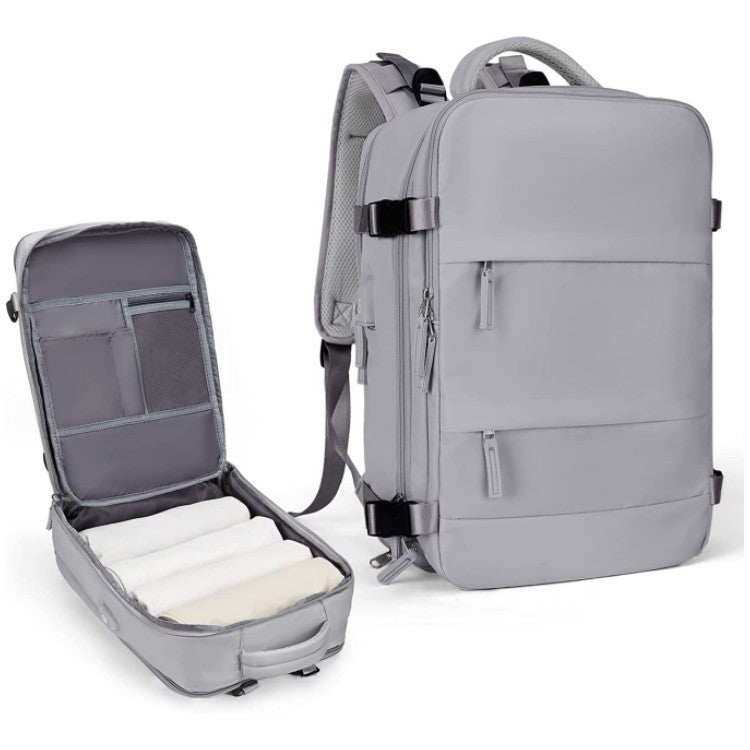 Backpack Travel Large Capacity Travel Portable Luggage Bag Gray 33x22x47cm