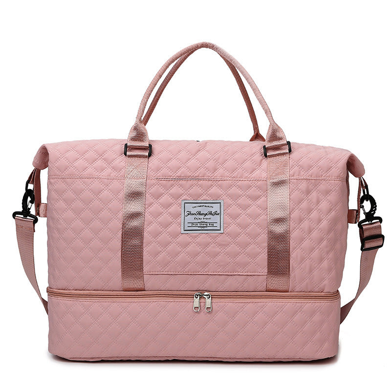 Large Capacity Totes Travel Duffle Bags Dry And Wet Separation Fitness Gym Shoulder Bag For Weekender Overnight Essentials Mommy Handbag Pink
