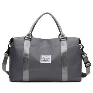 Travel Duffel Bags Sports Fitness Gym Tote Bag Women Weekender Overnight Bag Grey