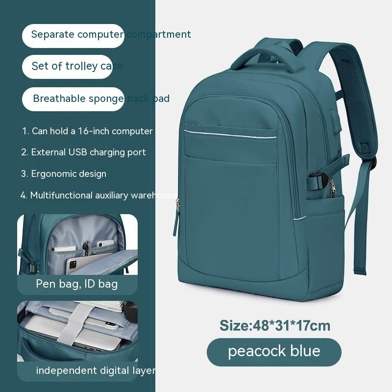 Women's Large Capacity Travel Bag Peacock Blue