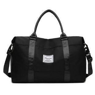 Travel Duffel Bags Sports Fitness Gym Tote Bag Women Weekender Overnight Bag Black