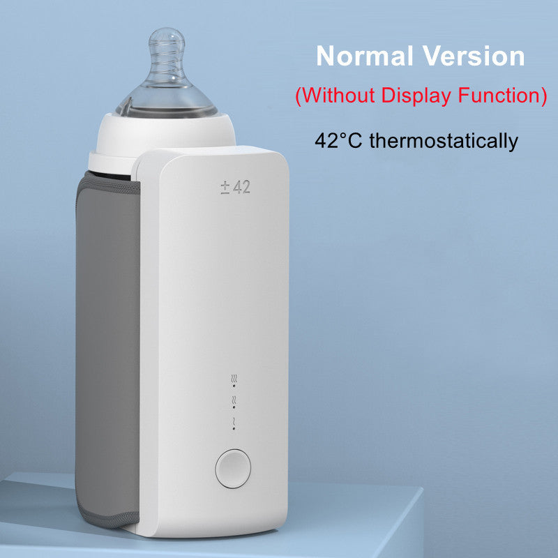 Portable Wireless Rechargeable Baby Bottle Warmer USB Charging And Heating Bag Portable Constant Temperature Milk Warmer Universal Bottle Insulation Sleeve Gray 42degrees