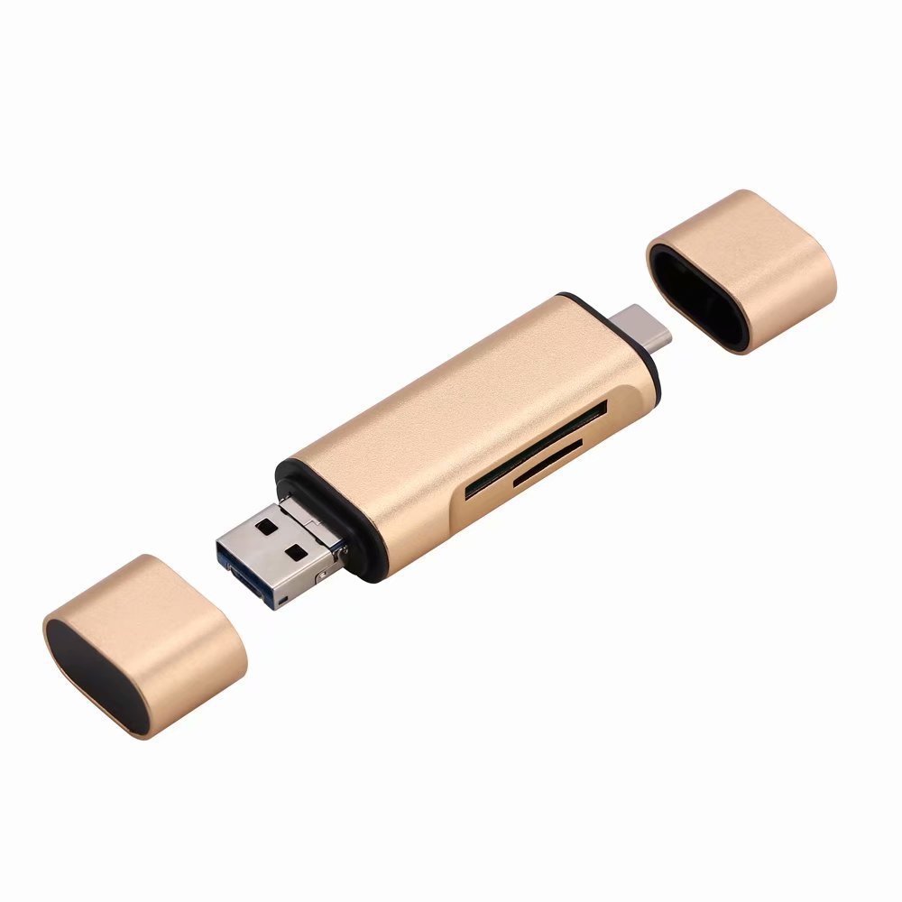 USB Mobile Phone Card Reader Micro Type-C Aluminum Alloy Triad Multi-functional