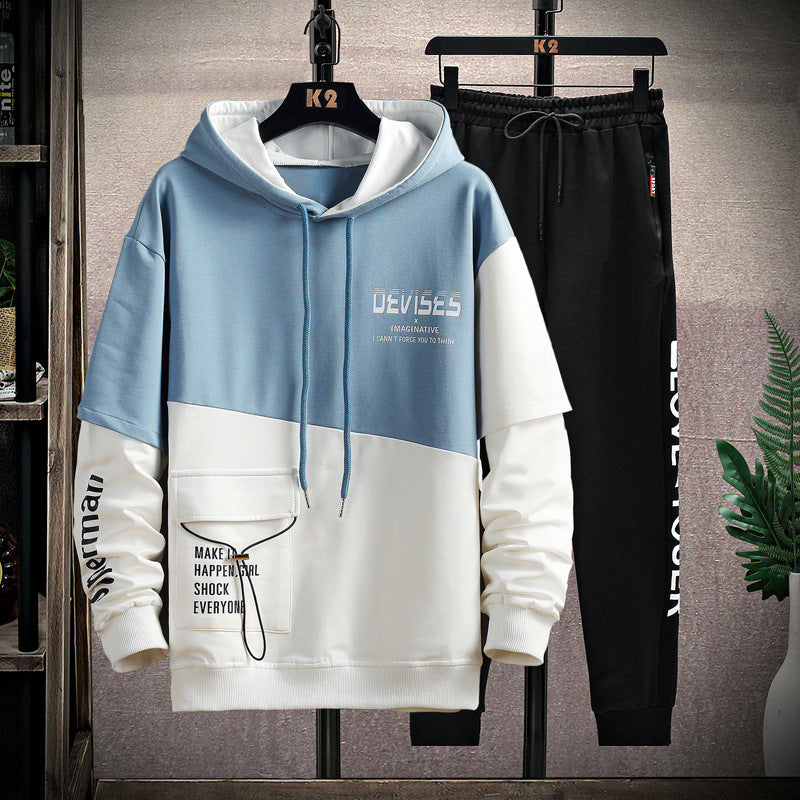 Suits Hoodie Men's Season Youth Jacket Blue
