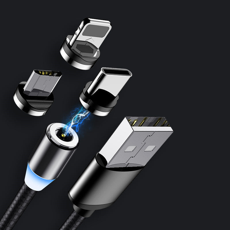 Magnetic Data Cable Android Fruit Type C Three In One Black 1M
