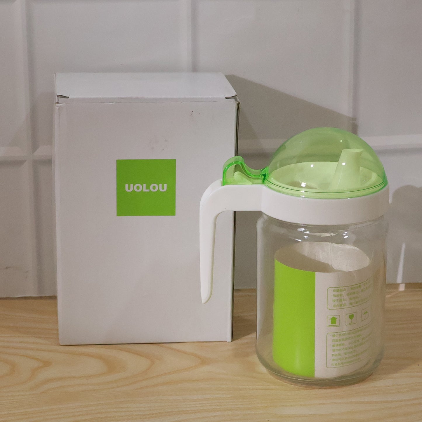 Glass Oil Dispenser Bottle With Lid - 580ml Capacity Perfect For Oil