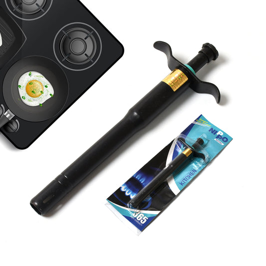 8215 Stainless Steel Black Gas Lighter For Kitchen Gas Stove Long Lasting Unbreakable Lighters For Gas Stoves Restaurants Kitchen (1 Pc)