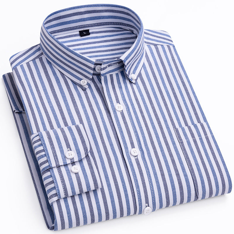 Men's Oxford Woven Shirts Long Sleeve Korean Style CS182 3