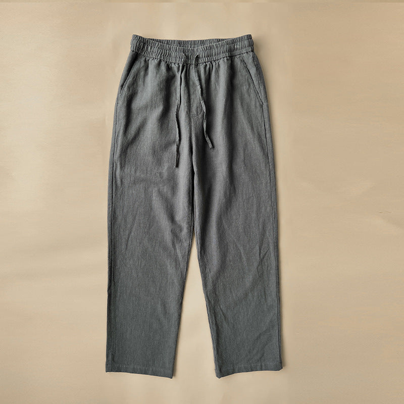 Men's Casual Pants White Baggy Straight Trousers Smoky Gray