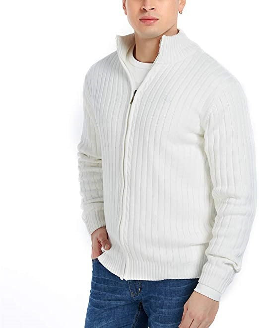 Suit Collar Cardigan Knitted Sweater Coat White Wool