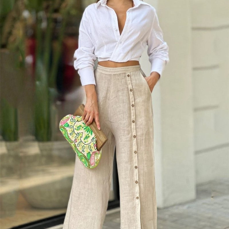 ✨ Fashion Casual Two-Piece Set – Effortless Elegance and Comfort in One Outfit! White