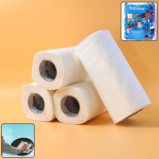 Freshee Super-absorbent Kitchen Roll 4-in-1 Paper Towels (4 Rolls 60 Sheets 240 Sheets)
