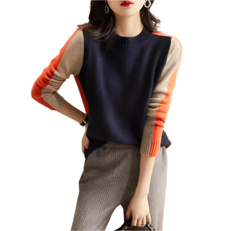 Simple Western Style Colored Pullover Bottoming Sweater Picture Color Knitted