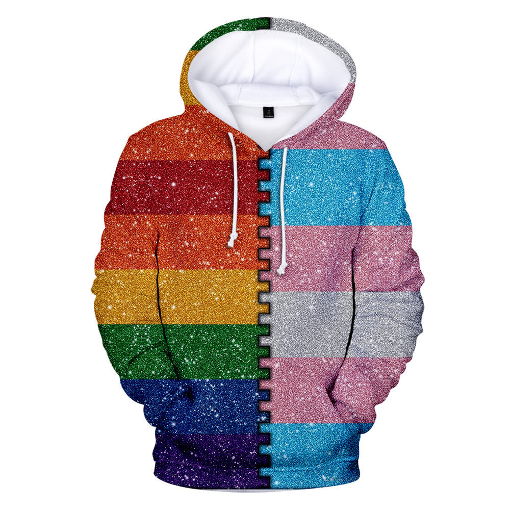 Gay Day Parade Leisure 3D Digital Printing Pullover Hoodie Men And Women