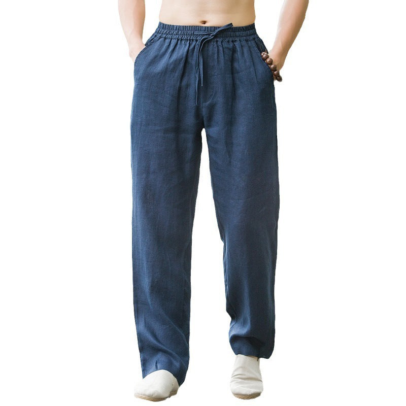 Linen Pants Men's Thin Breathable Casual Pants